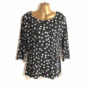 NWT La Vanya dotted black & white blouse size PL